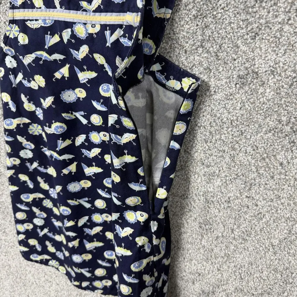Vintage Y2K Gymboree Jumper Dress Girls 6 Blue Umbrella Rainy Day Preppy Kidcore